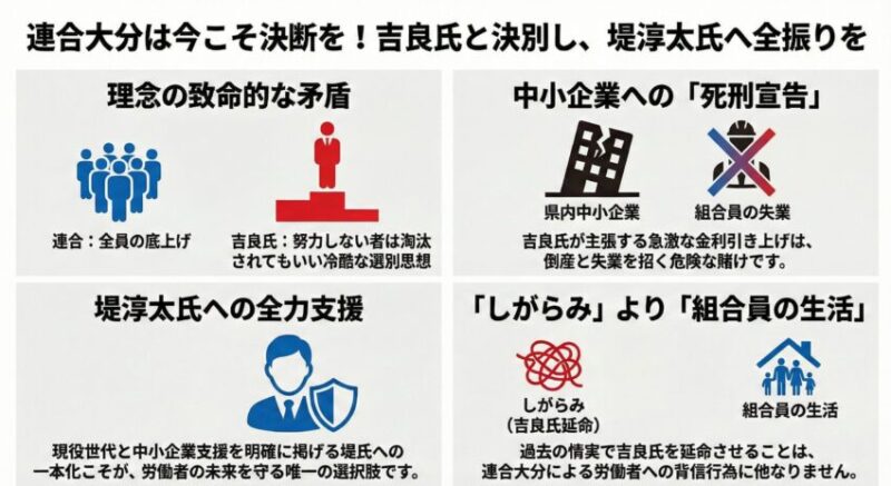 連合大分が労働者の味方であれば、大分1区は国民民主党堤淳太氏しか選択肢はない。